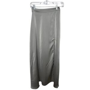 Sincerely Julies Gray/Silver Long Maxi A Line Front Slit Women's Skirt Size S